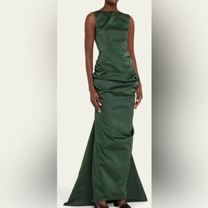 Dries Van Noten Danama Draped Train Backless Gown